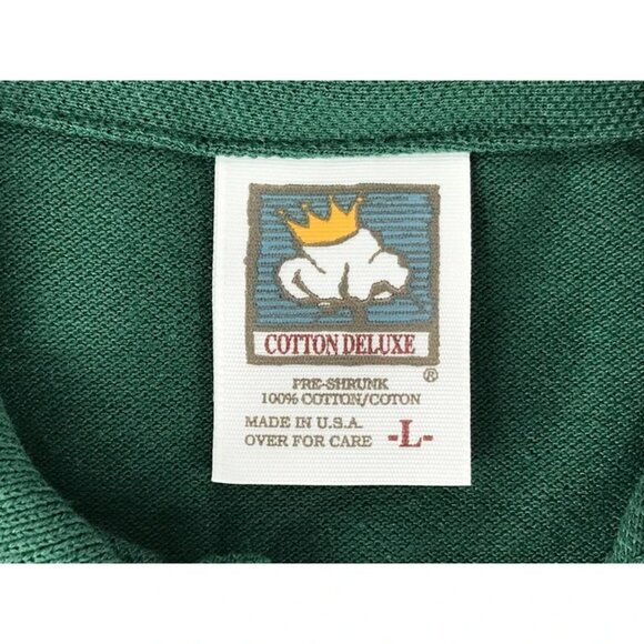 Cotton Deluxe Mens Green Silver Spring House‎ Short Sleeves Polo Shirt Size L - Picture 6 of 9